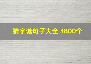 猜字谜句子大全 3800个